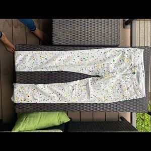 Alice Olivia White Splatter Paint Denim Jeans 27